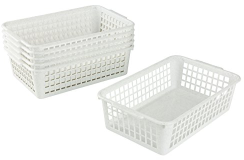 Kigima Aufbewahrungskorb 25x16x7cm 1,8L 6er Set – Allzweckkorb aus robustem Plastik (BPA-frei) – Aufbewahrungsbox für Küche & Bad – Haushaltskorb zur Aufbewahrung – Korb für Aufbewahrung – Granit