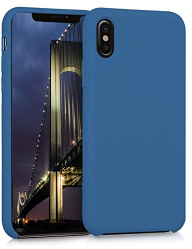kwmobile Handyhülle für Apple iPhone X Hülle - Case Silikon - Kabelloses Laden - Schutzhülle Cover in Marineblau