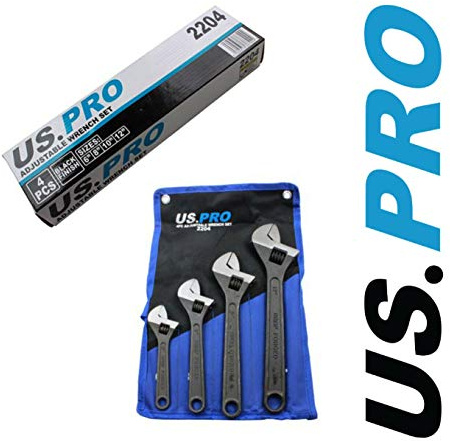 US PRO 4pc Adjustable Wrench/Shifting Spanner Set 6 8 10 12 - 2204
