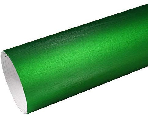 Rapid Teck® 8,55€/m² AutoFolie Serie z560 Chrom 3D Brushed Green 1m x 1,52m Alu gebürstet selbstklebende Premium Car Wrapping Folie mit Luftkanal