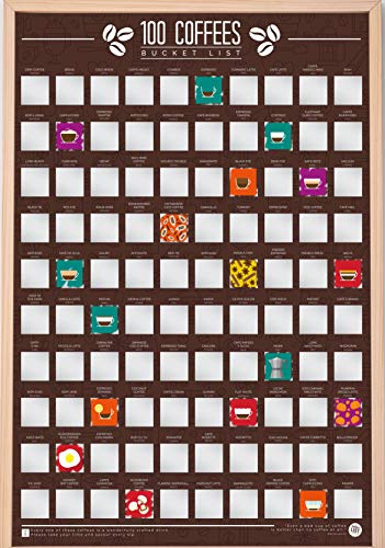 Gift Republic 100 Coffees Bucket List Scratch Poster
