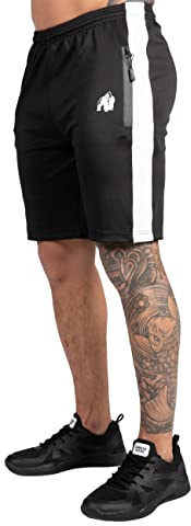 Gorilla Wear - Benton Track Shorts - Schwarz - Bodybuilding Sport Alltag Freizeit mit Logo Aufdruck leicht und bequem für optimale Bewegung aus Polyester und Spandex, XXL