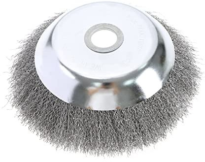 YINETTECH Brosse de Désherbage 8 Pouces en Fil d'acier Fin Tête de Désherbage Tondeuse à Gazon Plateau de Désherbage Roue de Dérouillage pour Pelouse Parc Zone Verte Plante Terre Agricole Herbe