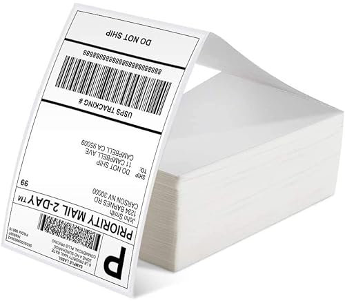 Phomemo Versandaufkleber 4×6 DHL Etiketten, Thermopapier Versandetiketten für Labeldrucker Wasserfester Etiketten Papier (Weiß 500 Stück)