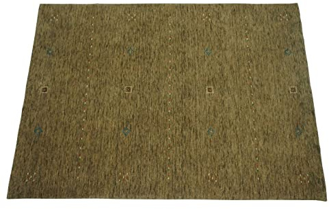 Alfombra beige oscuro Gabbeh tejida a mano, 100% lana, 140 x 200 cm, Alfombra Suelo, Lori Lr694