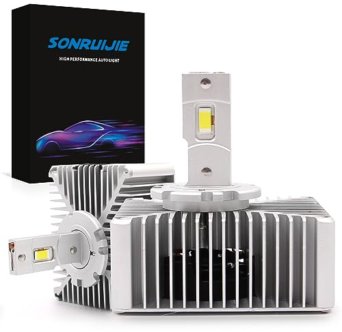 SONRUIJIE 2024 D5S LED Lampadine, 100% Canbus 110W (55W/Lampade) 20000LM 6000K, Sostituisci lampadine allo xeno HID OEM Plug and Play, 2 Pezzi