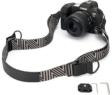 JJC Universeller DSLR Kamera Schultergurt Kameragurt + Arac Swiss Schnellwechselplatte Schnellverschluss Verstellbarer für Canon Nikon Sony Fujifilm Olympus Pentax