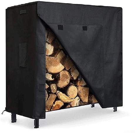 Firewood Cover, Outdoor Firewood Log Storage Rack Cover, Firewood Rack, 210D Oxford Cloth 8ft & 4ft Waterproof Firewood Cover, S