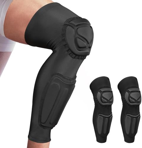 DGYAO Knee Calf Guard Support Pads Protector Padded Compression Sports Protective Safe Guard Gear Extreme Exercise for Rugby Football Shin Guards 1 Pair