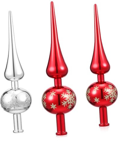 EXCEART 3stücke Weihnachtsbaum-Topper Baumspitze Weihnachtsbaumschmuck Vintage Dekoration Stern Ornament Weihnachtsdeko Tannenbaumkranz Weihnachtsbaumdekor Weihnachtsbaumkronen