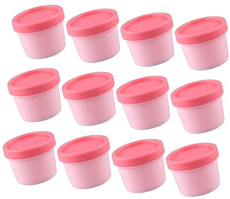 POPETPOP Lot De 12 Pots De Crème Glacée Rechargeables 100g Avec Couvercle Intérieur, Contenants Cosmétiques Polyvalents, Légers Et Pratiques Pour Voyage Et Soins Visage