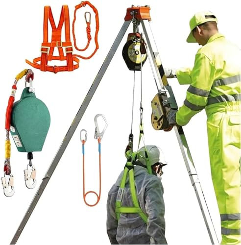 Rettungsstativ Rettungsstativ für beengte Räume 1200 Pfund 1800 Pfund 2600 Pfund, einziehbares tragbares Feuerwehr-Rettungsstativ für Kanalisationsrohrleitungen, 7 Fuß langes Stativrettungssystem mit