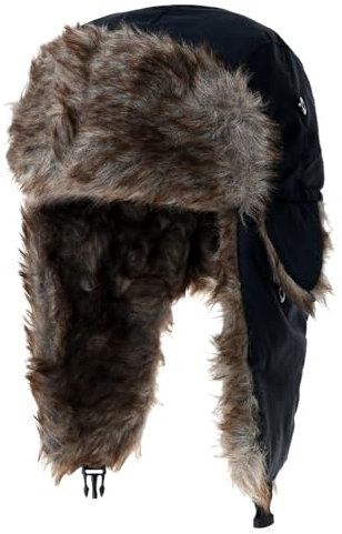 MOAZIFI Herren Ushanka, Russische Mütze mit Ohrenklappen, Winddichte Wintermütze aus Kunstfell für Outdoor Aktivitäten