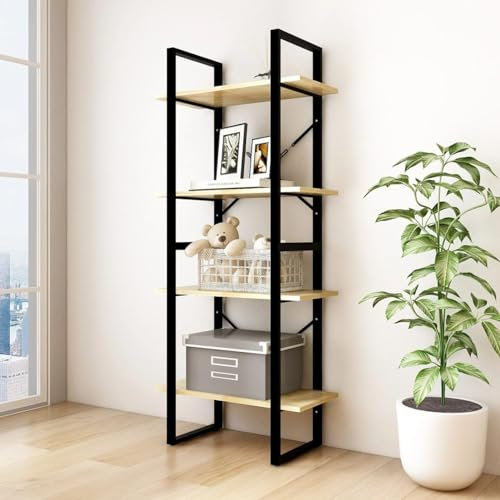 Buzaza Bücherregal 4 Fächer 60x30x140 cm BüCherregal Regal Bookshelf Bucherragel BüCher Regal Kiefer Massivholz