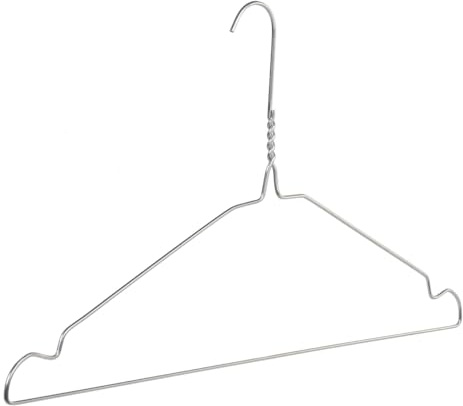 Kleiderbügel, Drahtbügel, Wäschereibügel, 25er Set, Metall, Verzinkt, Rockkerben, Blusen, Shirts, Hemd, Jacke, Ø 2,2 mm, 40 cm (402_22/25)