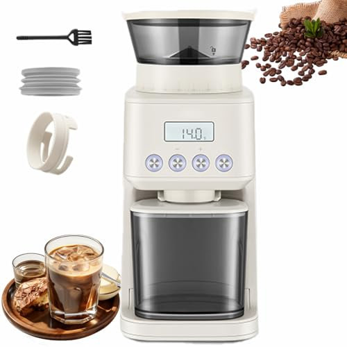 Molinillo de café eléctrico, 51 ajustes de molienda precisos, Molinillo de café expreso, 80 g de Gran Capacidad, Molinillo de café eléctrico, pequeño Molino de café automático de Acero Inoxidable