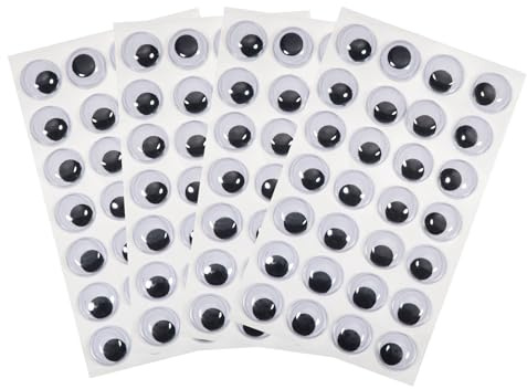 TOAOB 4 Cheung Occhietti Adesivi per Lavoretti 18mm Rotondo Plastica Mobili Autoadesivi Wiggle Eyes Occhi per Scrapbooking Artigianato Bambole Fai da Te Pupazzi Accessori Bianco Nero