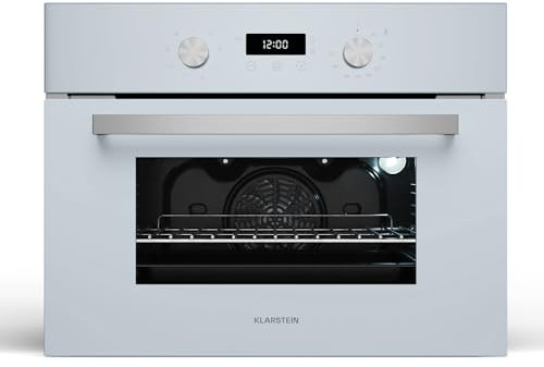 Klarstein SpaceSmart - Forno da Incasso, 41L, 8 Funzioni, Pulizia a Vapore, Timer Digitale, Forno Elettrico Ventilato, Sportello a Doppio Vetro Rimovibile, Classe Energetica A, Design Compatto