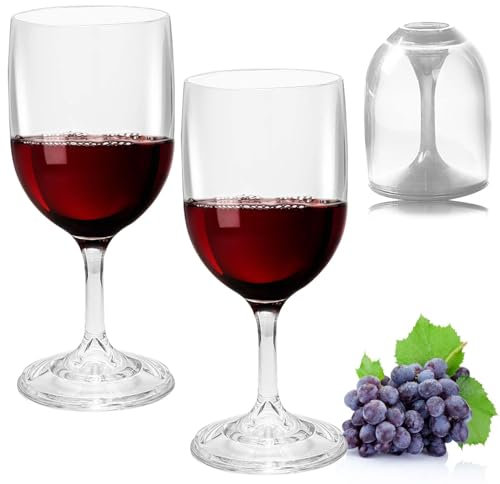 GBKDQQ 2 copas de vino de plástico para llevar, 200 ml, copas de vino de plástico, modernas copas de vino de plástico para caravanas, fiestas en la piscina, exteriores, pícnic