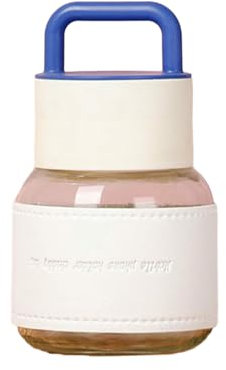 Mini bouteille d'eau portable en verre de 300 ml, ustensile de boisson simple en borosilicate blanc