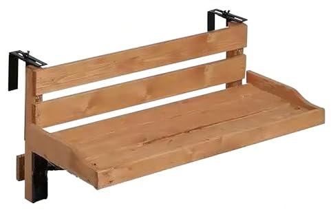 ZENSTYW Balkongstativ för räcken, hängande terrassfällbord, fällbart balkonghängbord, hängande bord för balkongräck, hängande bord, väggbord för terrass, trädgård, räcke bord (60 cm/23,6 tum)