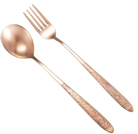 Utensilien aus 99,99 % reinem Kupfer, Kupferbesteck mit chinesischer schöner Bedeutung, geeignet für Küche, Zuhause, Hochzeit, Party, spülmaschinenfest (2 Typen)