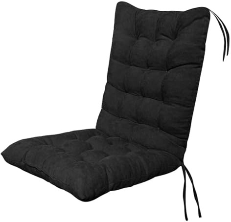 USOHJZ Deckchair Cushion Rattan Chair Cushion Corduroy Mattress Backrest Rocking Thick Seat Cushions Home Anti-slide Ma Outdoor Cushions For Chairs(Black)