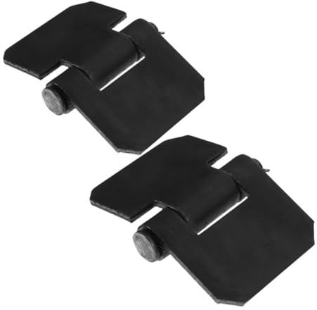 POPETPOP Charnières Renforcées pour Portes de Remorque en Acier Noir, Design Épaissi avec Porte Détachable, Installation Facile, Lot de 2 Pièces pour Rampes et Portails Métalliques