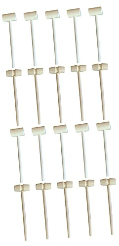 Toddmomy 20 Pcs Mini Wooden Mallets for Smooth Polished Surface Safe Wooden Hammers for Hand Training DIY Craft and Cake Decoration Educational and Creative Play Tools
