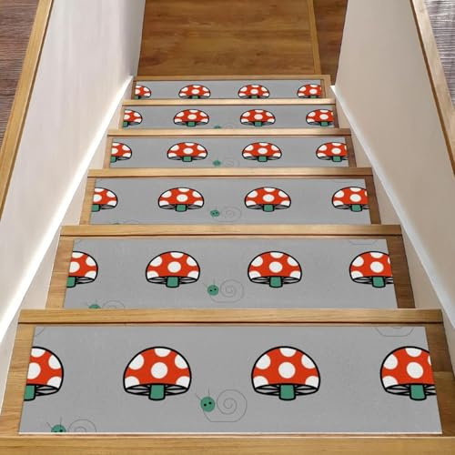 Eslifey Peldaños de caracol de dibujos animados para peldaños de madera, paquete de 15 unidades, 76 x 20 cm, antideslizantes, para interiores, para perros, niños, ancianos, con adhesivo reutilizable