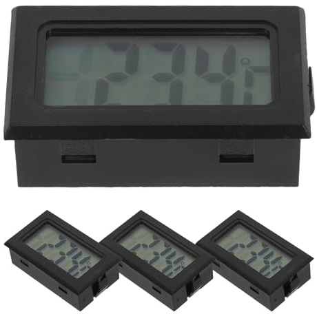 FUTUREORYY 4 Pezzi Termometro Incassato per Rettili e Casa Display Chiaro Design Compatto e Portatile ed Esterno Monitoraggio Temperatura e