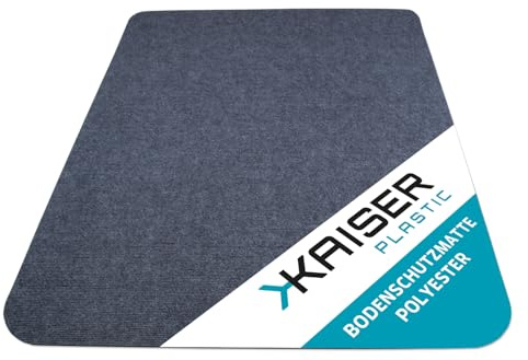 Kaiser Bodenschutzmatte dunkelgrau 90x120 cm - Schreibtischunterlage dunkelgrau - Schreibtischstuhl Unterlage -Schreibtischstuhlunterlage rutschfest - Schutzmatte Bürostuhl - Oberseite Teppich