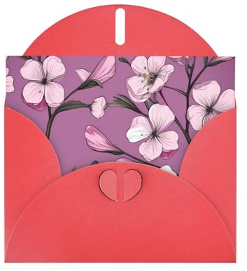 WZYWHJ Red Holiday Greeting Card 6x4 in with Envelope for Christmas, Birthday, Valentine's Day, Party Invitation azalea motif Printed
