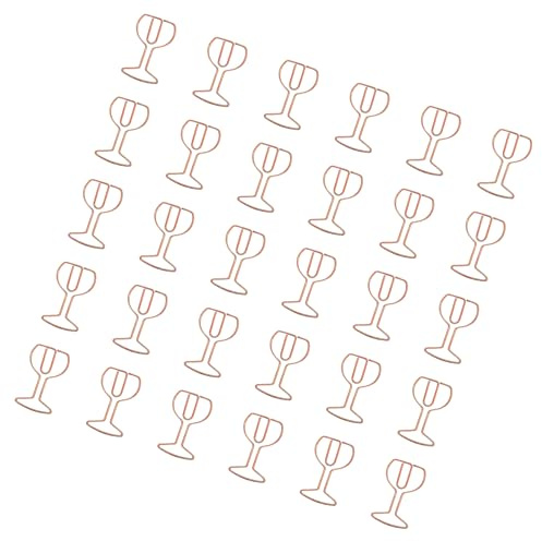 30 Stück Weinglas Form Büroklammern Verschiedene Farben Metallklammern Dokumenten Organizer Klemme Für Büro Schulbedarf Kreative Clips