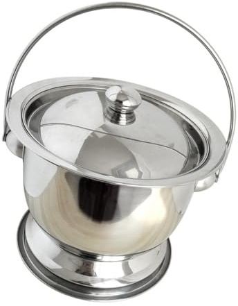 Mikikit Pot de Chambre Inox avec Couvercle Urinoir Portable Compact et Antidérapant pour Camping et Usage Domestique Seau Toilette Femme et Homme Design Pratique avec Poignée Facile à