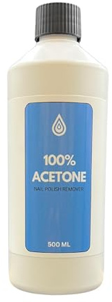 Pure Acetone I 500ml I Nail Polish Remover | Removes All Types of Nail Polish, Gels, Acrylics, Nail Tips & Glues | Super 100% Strength Formula