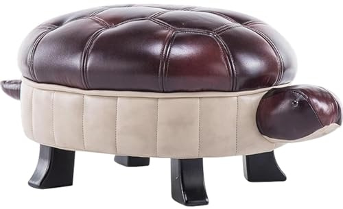 Turtle Ottoman Fußhocker, PU-Leder, gepolsterte Fußstütze für Wohnzimmer, Schlafzimmer, Sofa, Stuhl