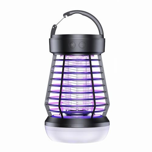 AOKKR Elektrischer Insektenvernichter mit UV-Licht, Kabellose Mückenlampe mit LED Beleuchtung, USB Aufladbar, für Schlafzimmer, Terrasse, Wohnmobil