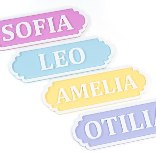 OTISOF CREATIONS Personalised Door Sign Plaque, Custom Name Plate for Kids Bedroom Door, Girls Boys Room Door Sign, Toy Box Name Plaque, Studio Door Plaque