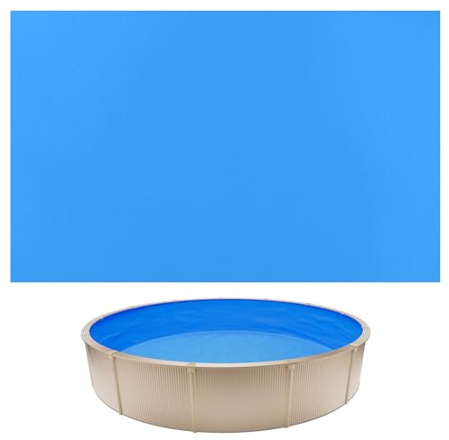 VEVOR Liner Piscine Hors-Sol Ronde Diamètre 350,5 cm Hauteur Paroi 120 cm Film Intérieur de Piscine Épaisseur 0,8 mm pour Rénovation Étanchéité, Système Unibead, en PVC, Anti-UV, Anti-Déchirure, Bleu