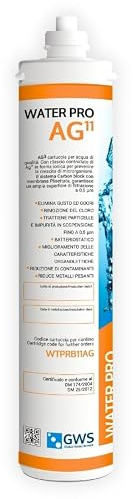Bellerofonte - Filtro Water Pro – Filtrazione Professionale - Capacità di 12.000 litri - Tecnologia Combinata Con Carbon Block Argentizzato e Membrana Plissettata Multistrato da 0,5 micron