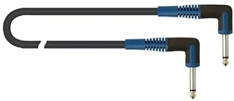 QUIK LOK – RKSI/207-1 Cavo Strumento Jack Mono 90° 6,3 mm, 1 m, Nero, Serie ROK SOLID, Basso Rumore, Connettori Dorati