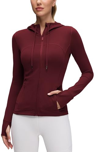 CRZ YOGA Butterluxe Hoodiejackor höftlängda | Extremt mjuk, atletisk, smal passform, hel dragkedja, ventilation i nät bak, sidofickor med dragkedja, tumhål, för kvinnor