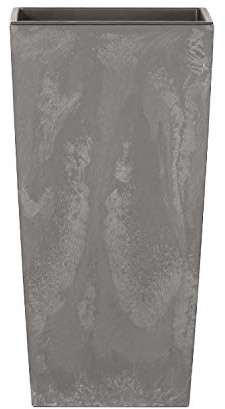 Prosperplast Urbi Square Effect Blumentopf Pflanzkübel Beton-Design 2in1 inkl. Pflanztopf Kunststoff (400mm, Marengo)