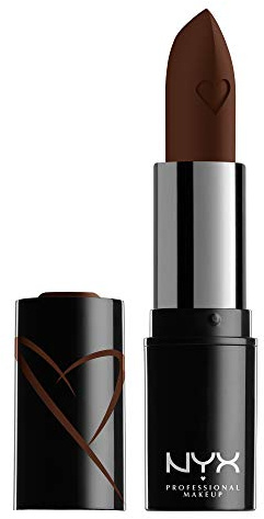 NYX PROFESSIONAL MAKEUP Shout Loud Satin Lippenstift, angereichert mit Sheabutter – Grind (Cool Chocolate)