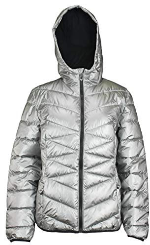 Spyder Damen Alyce kurze Pufferjacke, Farboptionen, silber, L
