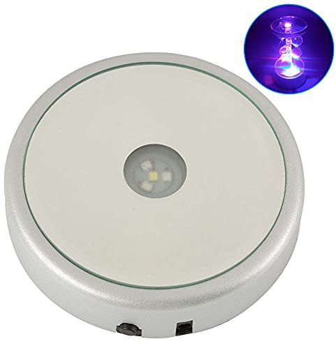 Zyyini Basis für LED-Bildschirm, USB- oder Batterie-Beleuchtungsunterstützung, 7 wechselnde Farben, für Polster und Glas, 4 runde LED