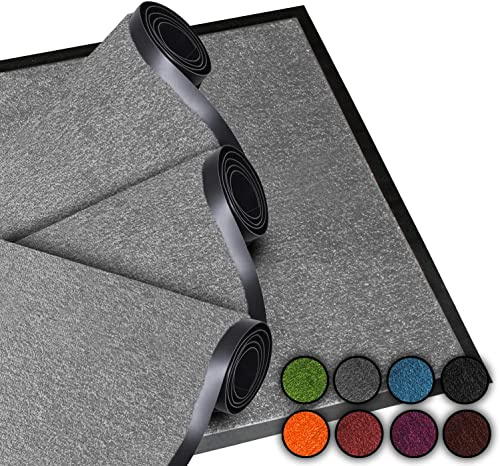 LUCA HOME - Felpudo Entrada casa 40x60cm Plata - Alfombra Antideslizante Lavable para Puerta de Entrada, Cocina y Pasillo - Felpudo Exterior e Interior - Tapetes Originales Entrada casa