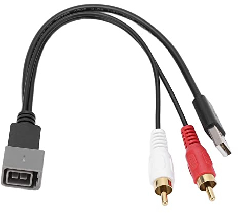 Qiilu USB auf RCA Kabel, 23cm 8Pin USB Stecker auf 2 RCA Stecker Car Audio USB RCA Adapterkabel Ersatz für Nissan Cube Juke Versa