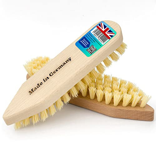 HOMESmith Wooden Iron Scrubbing Scrub Hard Stiff Bristle Brush Floor Tile Decking Cleaning, Pack of 2 Pcs